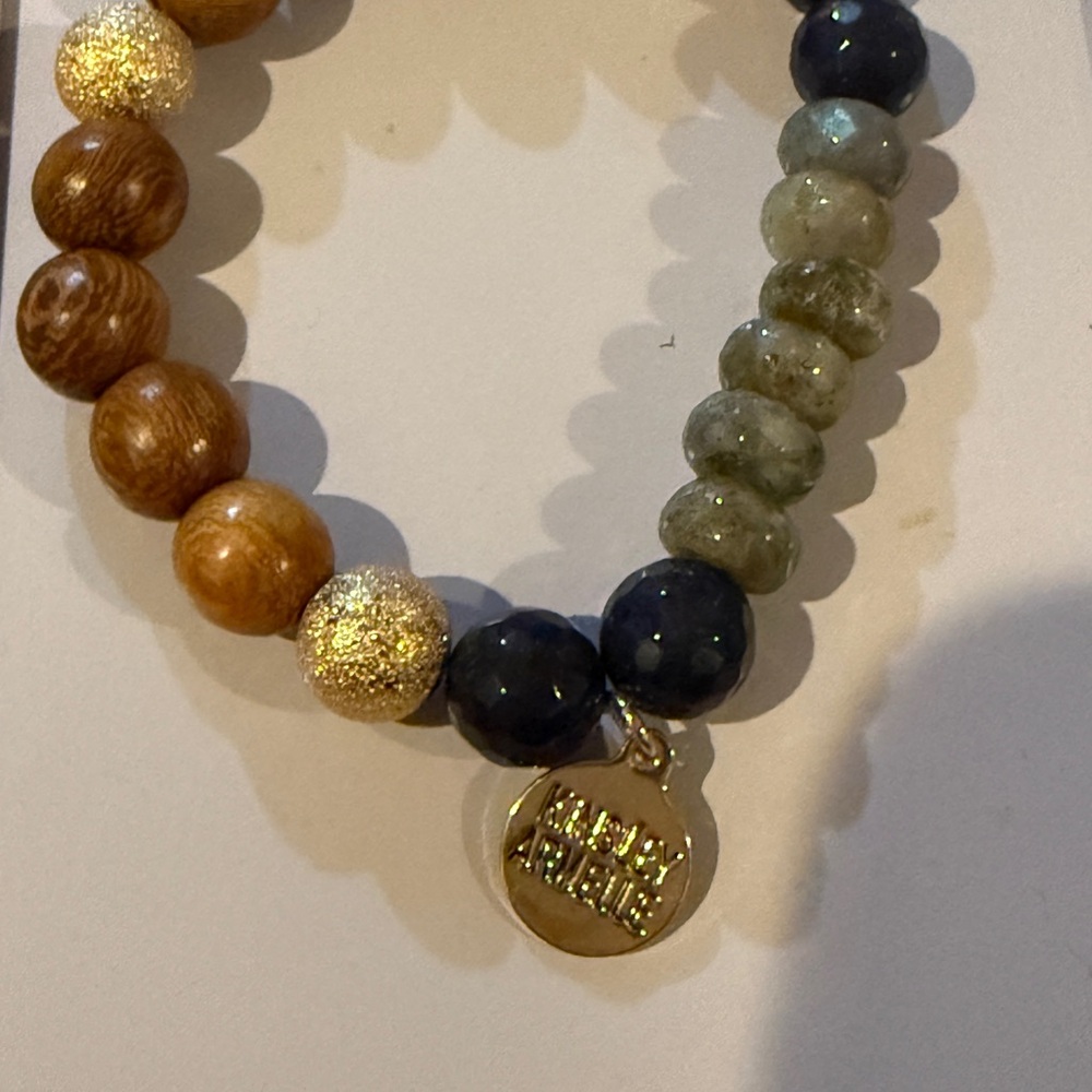 Kinsley Armelle Brown and Gold Beaded Bracelet